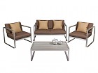 Conjunto de jardín 4 plazas de aluminio