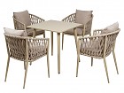 Conjunto mesa y sillas de aluminio y fibra sintética