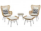 Conjunto jardín 2 sillones con reposapiés y mesita