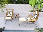 Conjunto jardín 2 sillones con reposapiés y mesita