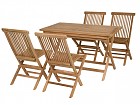 Mesa y 4 sillas de madera de teca 