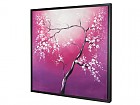 Cuadro óleo árbol fucsia