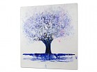 Cuadro óleo árbol azul 100X100 cm