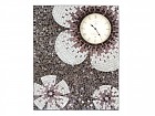 Cuadro mosaico de vidrio flores con reloj