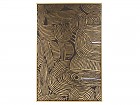 Cuadro óleo abstracto negro y dorado 60X90 cm