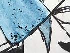 Cuadro abstracto blanco, negro y azul
