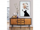 Cuadro busto blanco y negro con flores