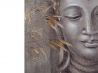 Cuadro cara de Buda al óleo con flor de loto