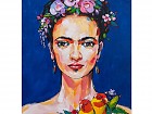 Cuadro Frida Kahlo mujer con flores en la cabeza