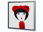 Cuadro infantil niña oriental óleo sobre lienzo