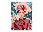 Cuadro moderno floral de mujer mexicana Frida Kahlo 