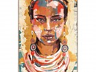Cuadro mujer africana multicolor