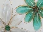 Cubrecontador pintura al óleo flor verde gris
