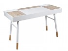 Escritorio nórdico blanco y madera con compartimentos