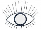 Espejo decorativo forma ojo de hierro negro