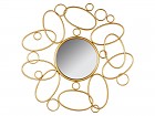 Espejo dorado de hierro con forma de sol