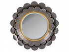 Espejo flor gris/oro 41x41 cm