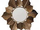 Espejo pared hojas de hierro dorado 