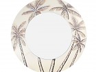 Espejo de pared redondo marco de palmeras