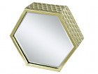 Espejo metal de pared forma hexagonal
