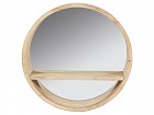 Espejo redondo madera con estante 45 cm