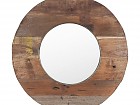 Espejo redondo rústico madera 60 cm