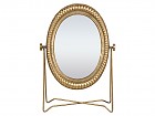 Espejo de maquillaje vintage de latón dorado