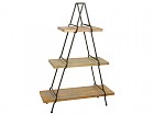 Estantería triangular de madera y metal