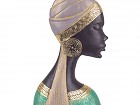 Estatua busto mujer africana con pañuelo en la cabeza