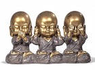 Estatua resina 3 monjes sabios bebé