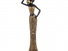 Figura africana resina dorado mujer Masai