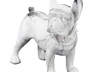 Figura Bulldog de resina efecto mármol