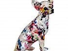 Figura Chihuahua de resina manchas colores