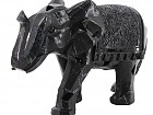 Figura decorativa elefante efecto mármol negro