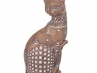 Figura gato de resina marrón decoración interior