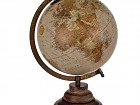 Globo terráqueo fronteras y capitales en inglés pie madera
