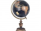 Globo del mundo esfera oscura con pie madera