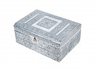 Caja joyero plateado de madera forrada de aluminio