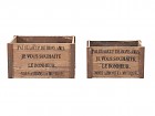 Juego 2 cajas de madera con texto en francés