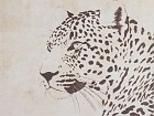 Cuadros de leopardo en color sepia