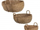 Juego 3 cestas de fibra natural seagrass varios tamaños 