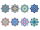Juego de 8 posavasos estilo árabe de cerámica