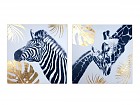 Juego de cuadros cebra y jirafas en impresión digital