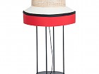Lámpara de mesa con pantalla de ratán y algodón