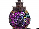 Lámpara mesa candelabro con mosaico de colores