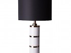 Lámpara mesa diseño pantalla negra con pie de mármol
