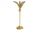 Candelabro flor dorado efecto envejecido