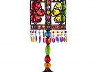 Lámpara mesa de resina cobre y cristales multicolor