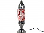 Lámpara de sobremesa estilo oriental cristal rojo y metal