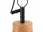 Lámpara de techo sencilla de madera y cristal